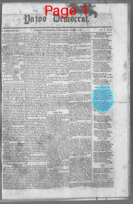 Page thumbnail for The Yazoo Democrat