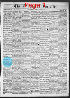 Page thumbnail for The Lancaster Gazette