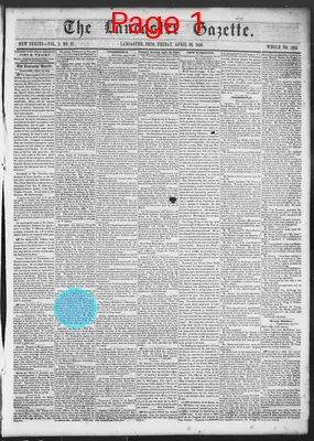 Page thumbnail for The Lancaster Gazette