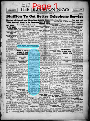 Page thumbnail for The Bluffton News