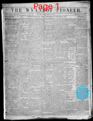Page thumbnail for The Wyandot Pioneer