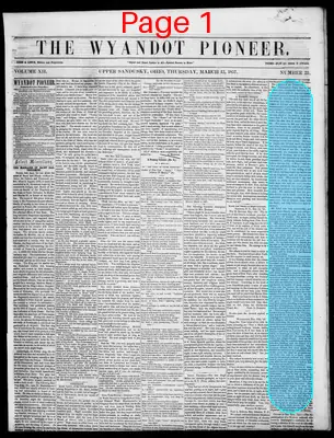 Page thumbnail for The Wyandot Pioneer
