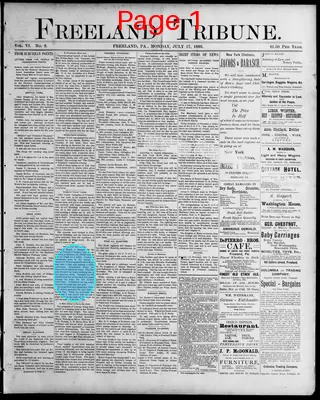 Page thumbnail for Freeland Tribune