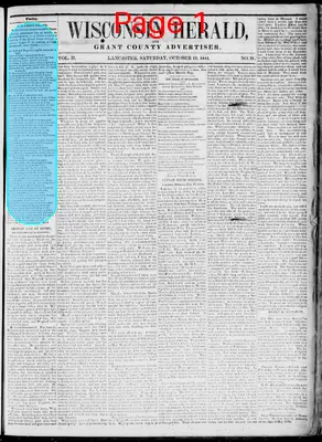 Page thumbnail for Wisconsin Herald, And Grant County Advertiser