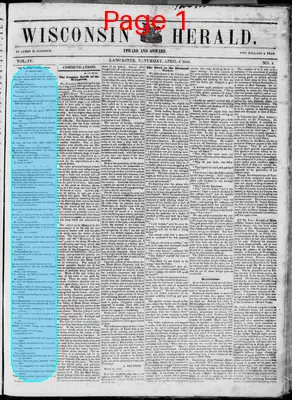 Page thumbnail for Wisconsin Herald