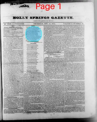 Page thumbnail for Holly Springs Gazette