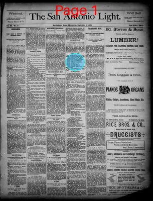 Page thumbnail for The San Antonio Light