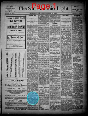 Page thumbnail for The San Antonio Light