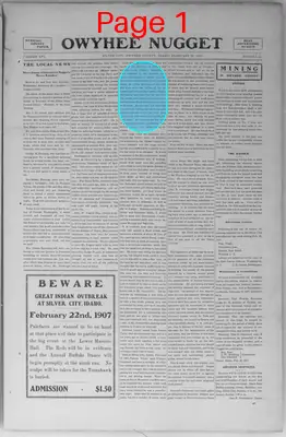 Page thumbnail for The Owyhee Nugget