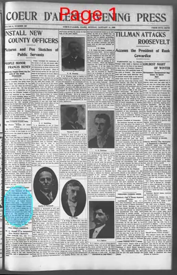 Page thumbnail for Coeur D'alene Evening Press