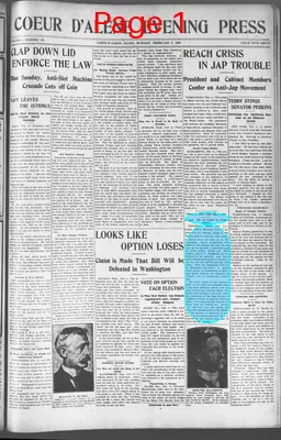 Page thumbnail for Coeur D'alene Evening Press