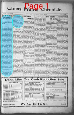 Page thumbnail for Camas Prairie Chronicle