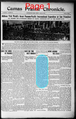 Page thumbnail for Camas Prairie Chronicle