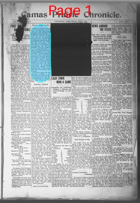 Page thumbnail for Camas Prairie Chronicle