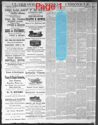 Page thumbnail for Clarksville Weekly Chronicle