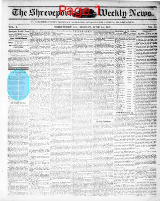 Page thumbnail for The Shreveport Weekly News