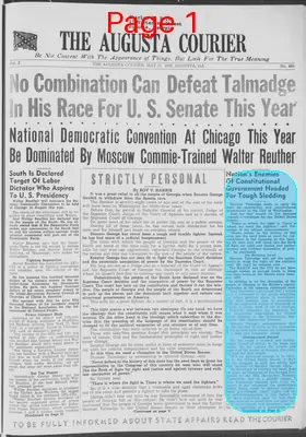 Page thumbnail for The Augusta Courier