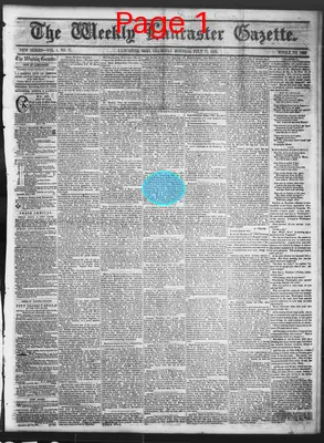 Page thumbnail for The Weekly Lancaster Gazette
