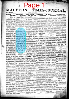 Page thumbnail for Malvern Times=Journal