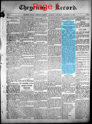 Page thumbnail for Cheyenne Record