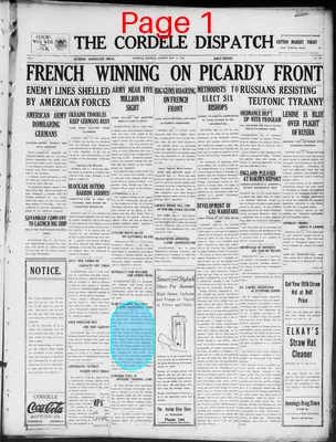 Page thumbnail for The Cordele Dispatch