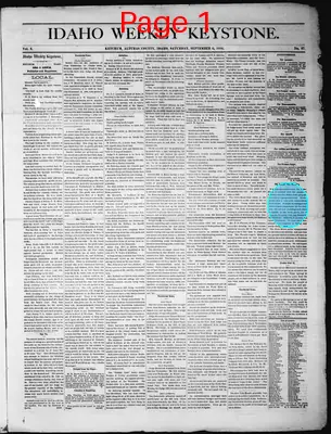 Page thumbnail for Idaho Weekly Keystone