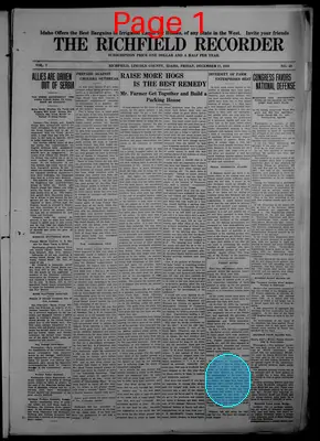 Page thumbnail for The Richfield Recorder