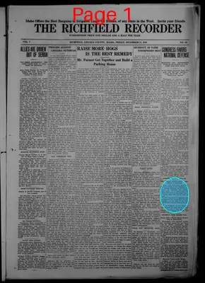 Page thumbnail for The Richfield Recorder