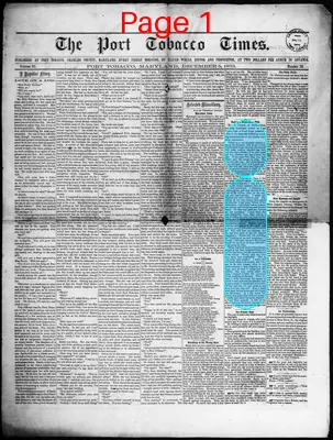 Page thumbnail for Port Tobacco Times, And Charles County Advertiser