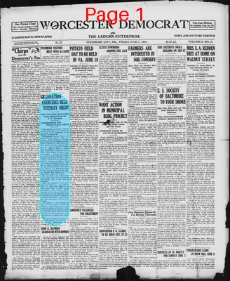 Page thumbnail for Worcester Democrat And The Ledger Enterprise