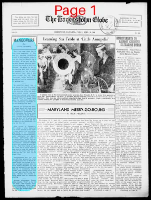 Page thumbnail for The Hagerstown Globe