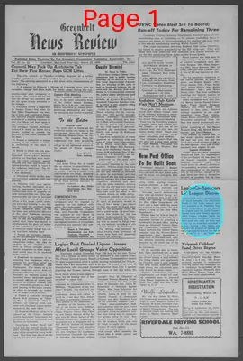 Page thumbnail for Greenbelt News Review