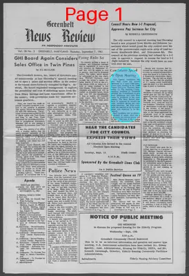 Page thumbnail for Greenbelt News Review