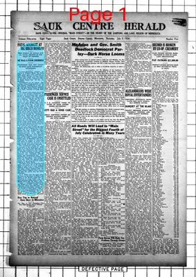 Page thumbnail for The Sauk Centre Herald