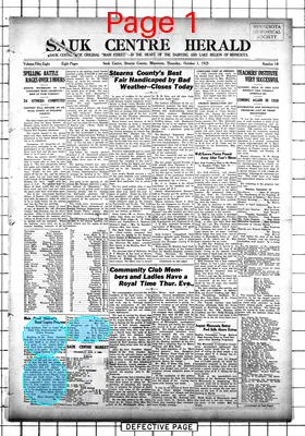 Page thumbnail for The Sauk Centre Herald