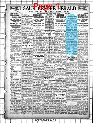 Page thumbnail for The Sauk Centre Herald