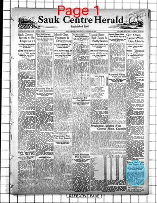 Page thumbnail for The Sauk Centre Herald