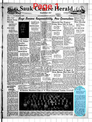 Page thumbnail for The Sauk Centre Herald