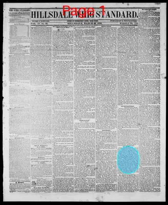 Page thumbnail for Hillsdale Whig Standard