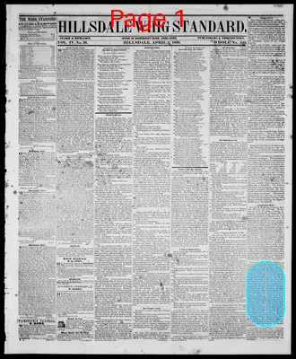 Page thumbnail for Hillsdale Whig Standard