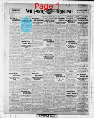 Page thumbnail for Willmar Tribune