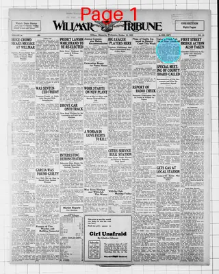 Page thumbnail for Willmar Tribune