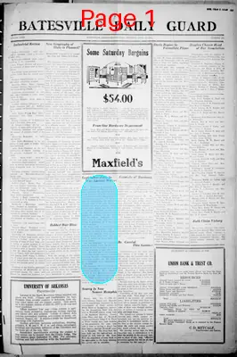 Page thumbnail for Batesville Daily Guard