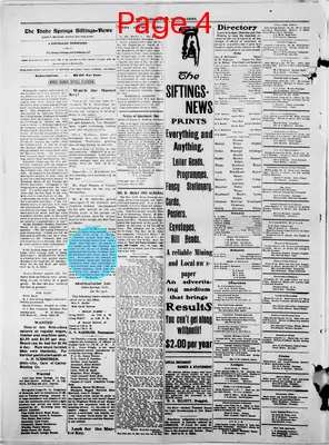 Page thumbnail for The Idaho Springs Siftings News