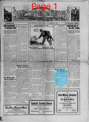 Page thumbnail for The Idaho Springs Siftings News