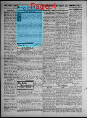 Page thumbnail for The Elbert County Tribune