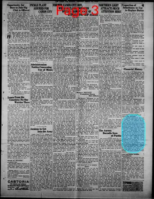 Page thumbnail for The Canon City Record With Which Is Consolidated The Canon City Cannon