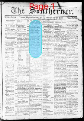 Page thumbnail for The Southerner (Tarboro', Edgecombe Co.,