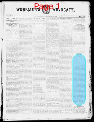 Page thumbnail for Workmen's Advocate