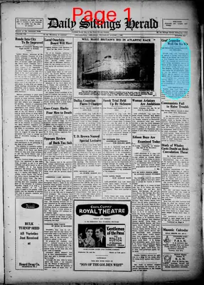 Page thumbnail for The Siftings Herald